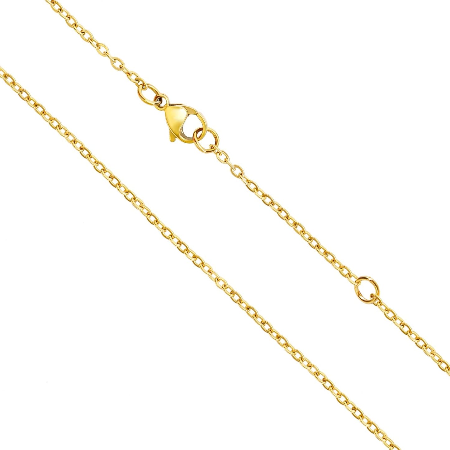 OSTAN Chaîne Maille Forçat Dorée Pour Femme - Largeur 1,4 Mm - Longueur 40-100 Cm + 5 Cm