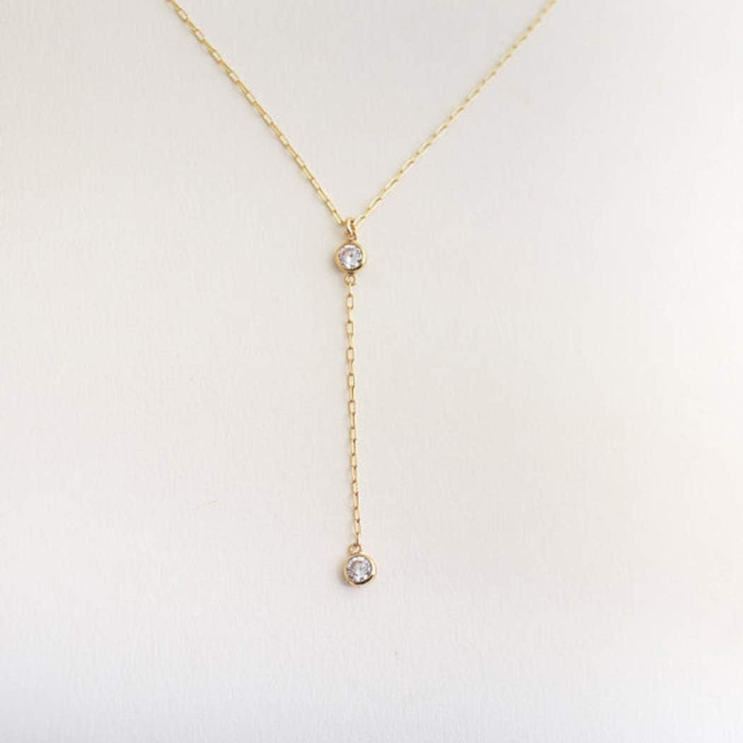 Collier En Y Bohème Simple Avec Pendentif En Strass Pour Femmes Et Filles