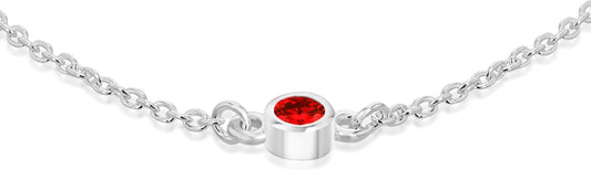 Bracelet Réglable En Argent Sterling Avec Pierre De Naissance