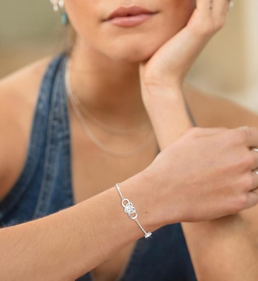 Diorra Bracelets Pour Femme, Argent 925 Infini Bracelet D’Amour Femme Bijoux Cadeau Infinity Heart Bracelets