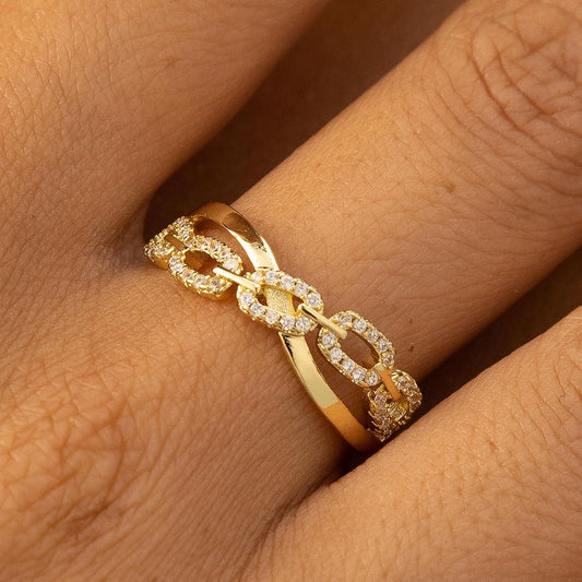 HEEYA Bague Femme Réglable En Argent 925, Sertie De Zirconium Cubique 5A Design Corde Torsadée, Anneau Éternité Avec Boîte Cadeau